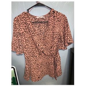 Leopard pink blouse